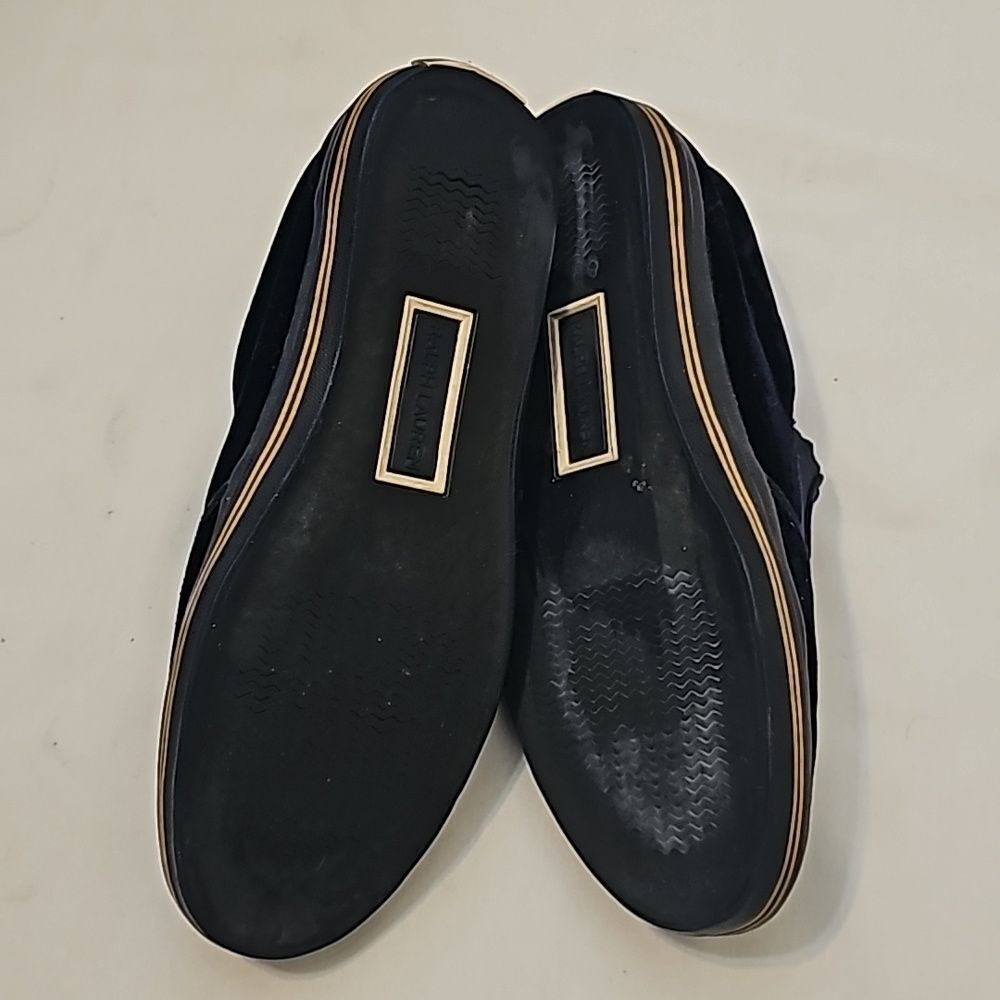 COPY - Ralph Lauren Dracing Navy Velvet men's shoes size 8.5D - Picture 6 of 8